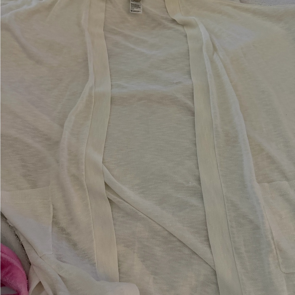 Chico's White Open-Front Cardigan